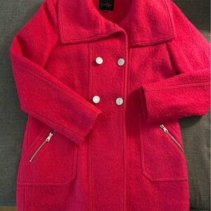 Jessica Simpson hot pink wool peacoat